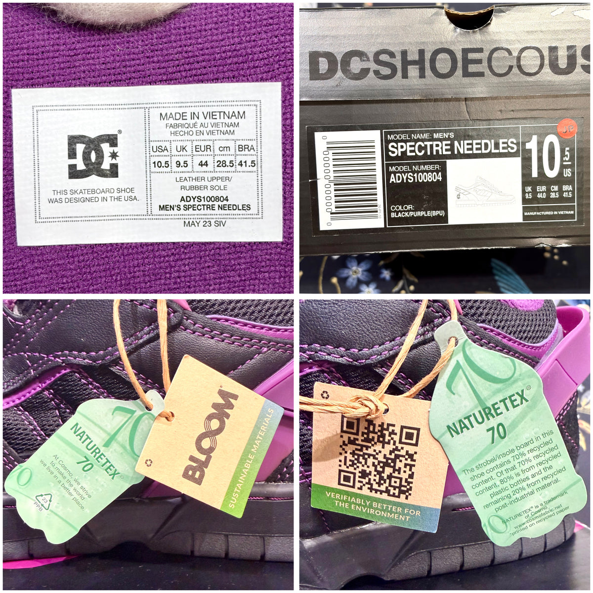DC SHOES × NEEDLES SPECTRE NEEDLES スニーカー ブラック パープル 28.5cm ADYS100804 TT099