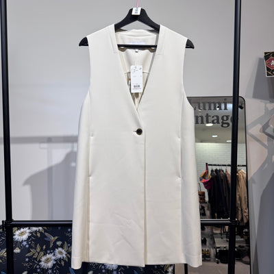 新品・タグ付き【定価31,900円】UNTITLED アンタイトル ロングジレ ベスト ノースリーブ ホワイト系 サイズ2 M 日本製 TT046