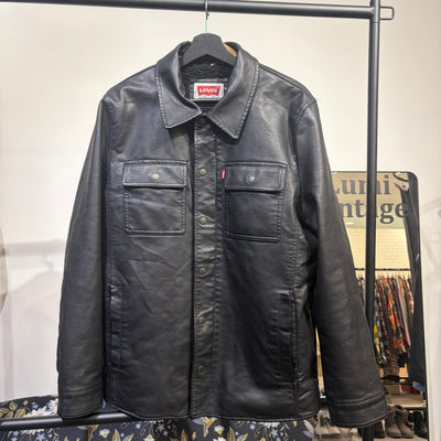 Levi’s フェイクレザー ジャケット ボア裏地 ブラック サイズM メンズ TT093