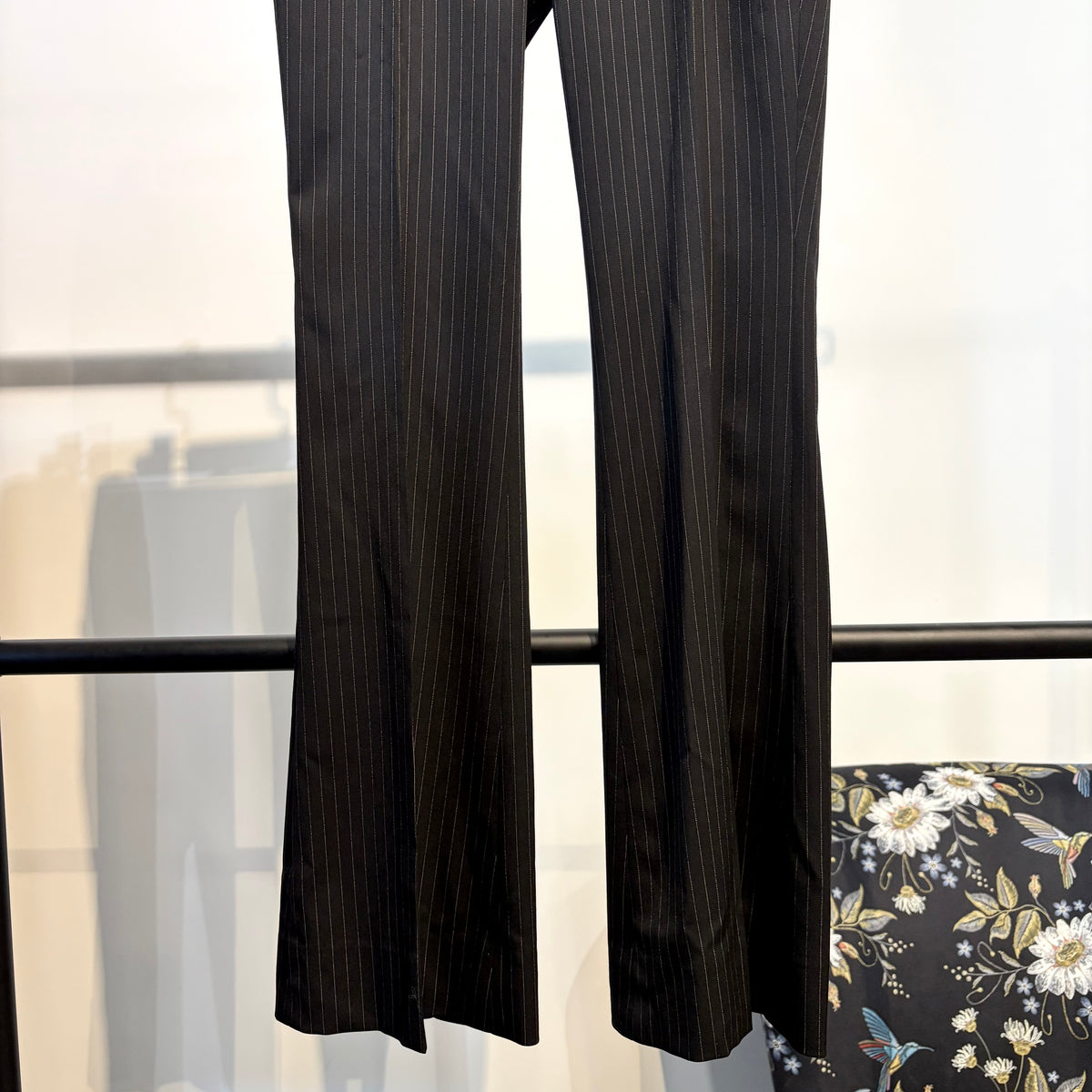 GUCCI グッチ ストライプ ウールパンツ スラックス ブラック 38 イタリア製 レディース TT034