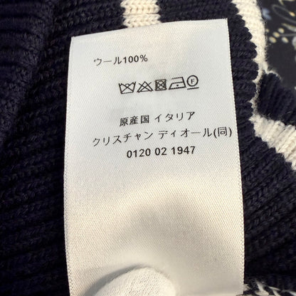 Christian Dior ボーダー ニット ロングスカート ネイビー ホワイト 38 ウール100％ イタリア製 TT023