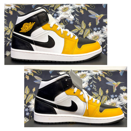 【未使用品 タグ付き】NIKE AIR JORDAN 1 MID ナイキ エアジョーダン1 ミッド イエローオーカー ブラック ホワイト 27cm TT045