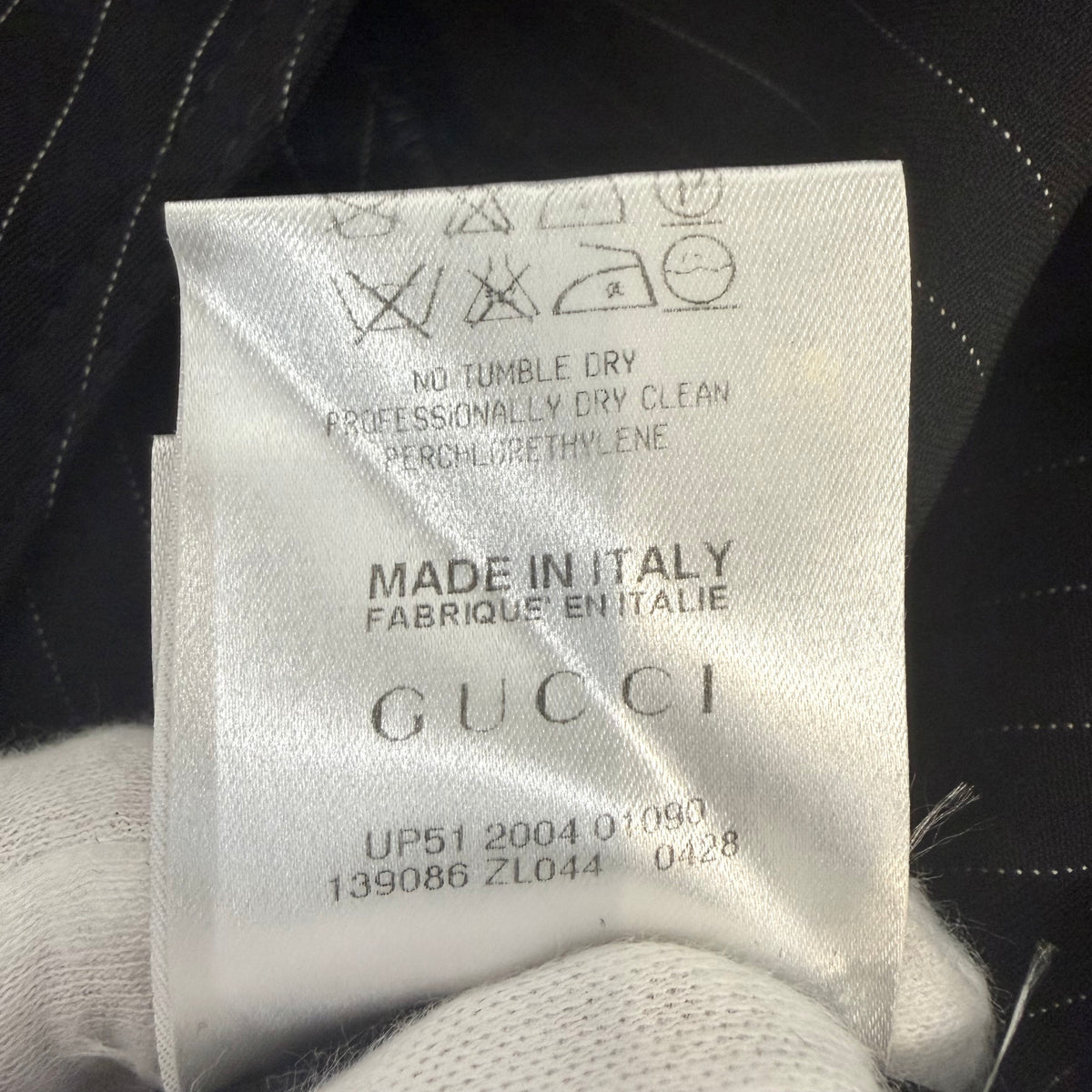 GUCCI グッチ ストライプ ウールパンツ スラックス ブラック 38 イタリア製 レディース TT034
