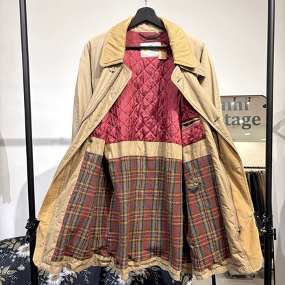 Aquascutum アクアスキュータム GORE-TEX ロングコート ベージュ コーデュロイ襟 サイズL メンズ TT101