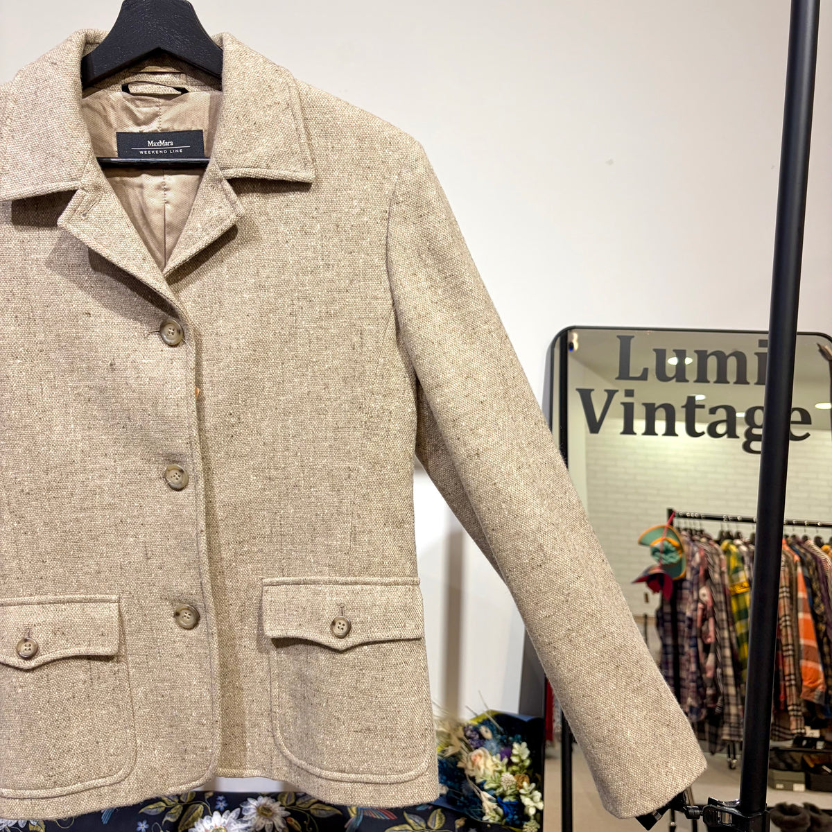 Max Mara WEEKEND LINE ヴァージンウール ジャケット ベージュ 42 レディース  TT084