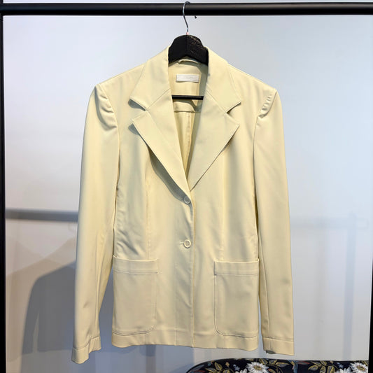 PRADA プラダ テーラードジャケット ライトイエロー レディース 40 イタリア製 レディース TT026