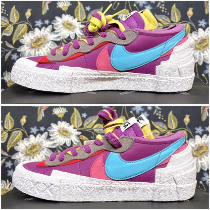 未使用 NIKE BLAZER LOW sacai KAWS スニーカー Purple Dusk 24.5cm DM7901-500  TT082
