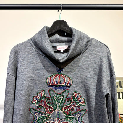 Vivienne Westwood RED LABEL オーブ刺繍 ハイネック ニット グレー サイズ2 日本製 TT085