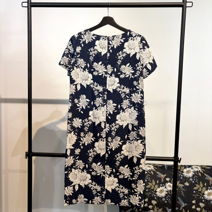 未使用品【定価5.6万】MACKINTOSH LONDON フラワープリント ワンピース ネイビー 38 日本製 レディース TT037