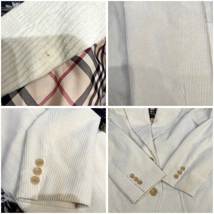 BURBERRY LONDON コーデュロイ テーラードジャケット アイボリー サイズ40 レディース TT105
