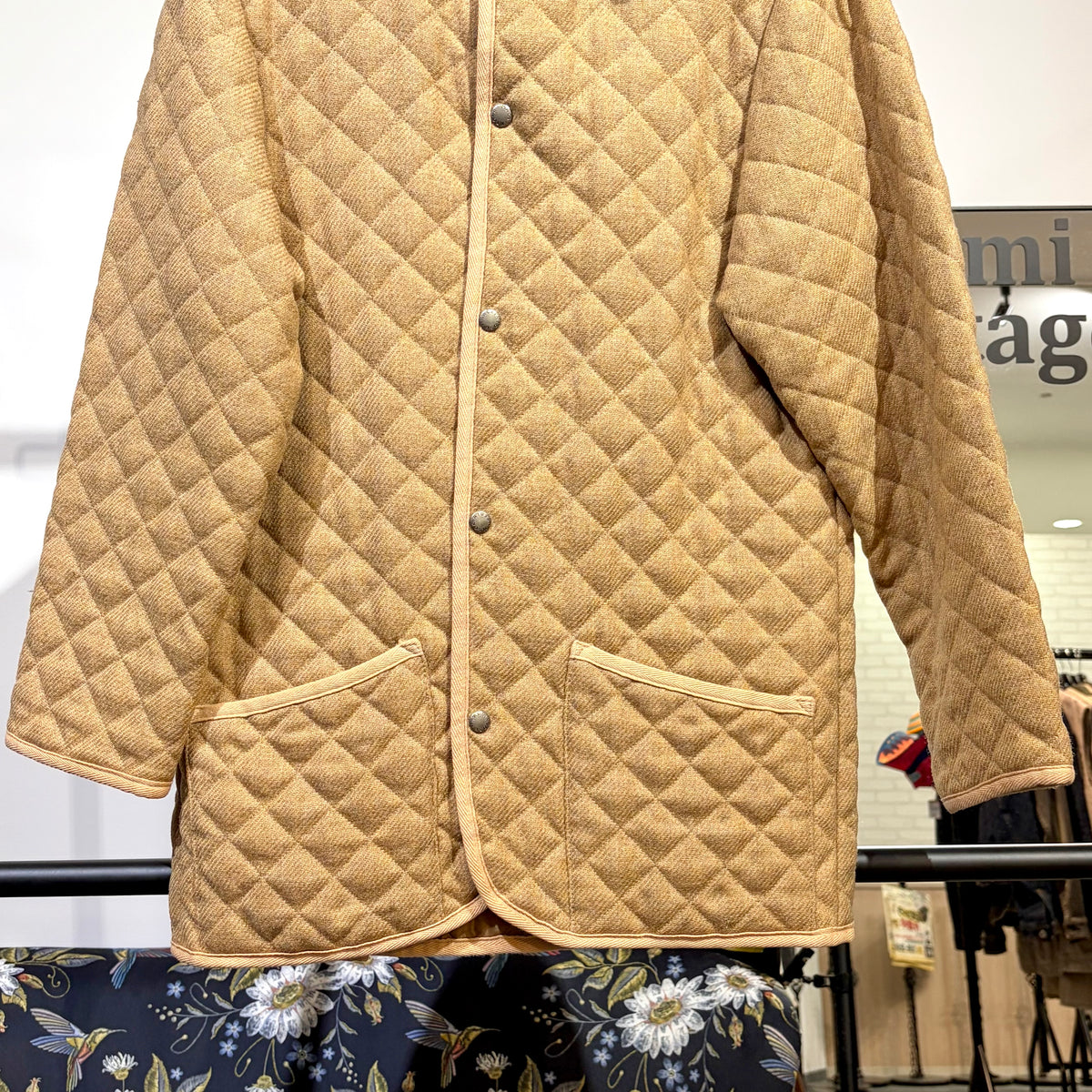 MACKINTOSH キルティングコート ウール ベージュ ブラウン襟 サイズ36 スコットランド製 メンズ TT073