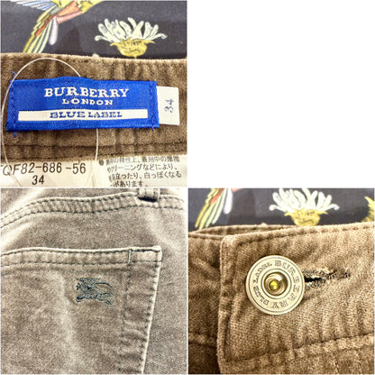 BURBERRY BLUE LABEL コーデュロイ フレアパンツ ブラウン サイズ34 レディース TT108