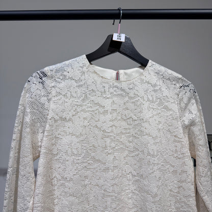 新品 タグ付き【定価23,100円】DRESSTERIOR ドレステリア レースブラウス 長袖 ホワイト 34 日本製 TT017