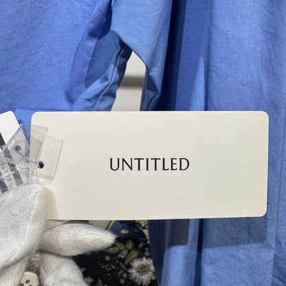 新品 タグ付き【定価24,200円】UNTITLED アンタイトル ボリュームスリーブ ブラウス 長袖 ショート丈 ライトブルー レディース XS TT018