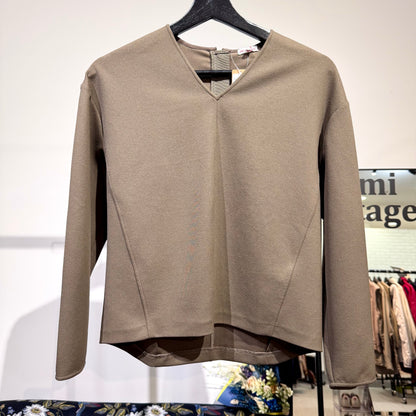 新品 タグ付き【定価17,600円】DRESSTERIOR ドレステリア Vネック 長袖プルオーバー ブラウン系 レディース トップス 36 S ストレッチ TT020