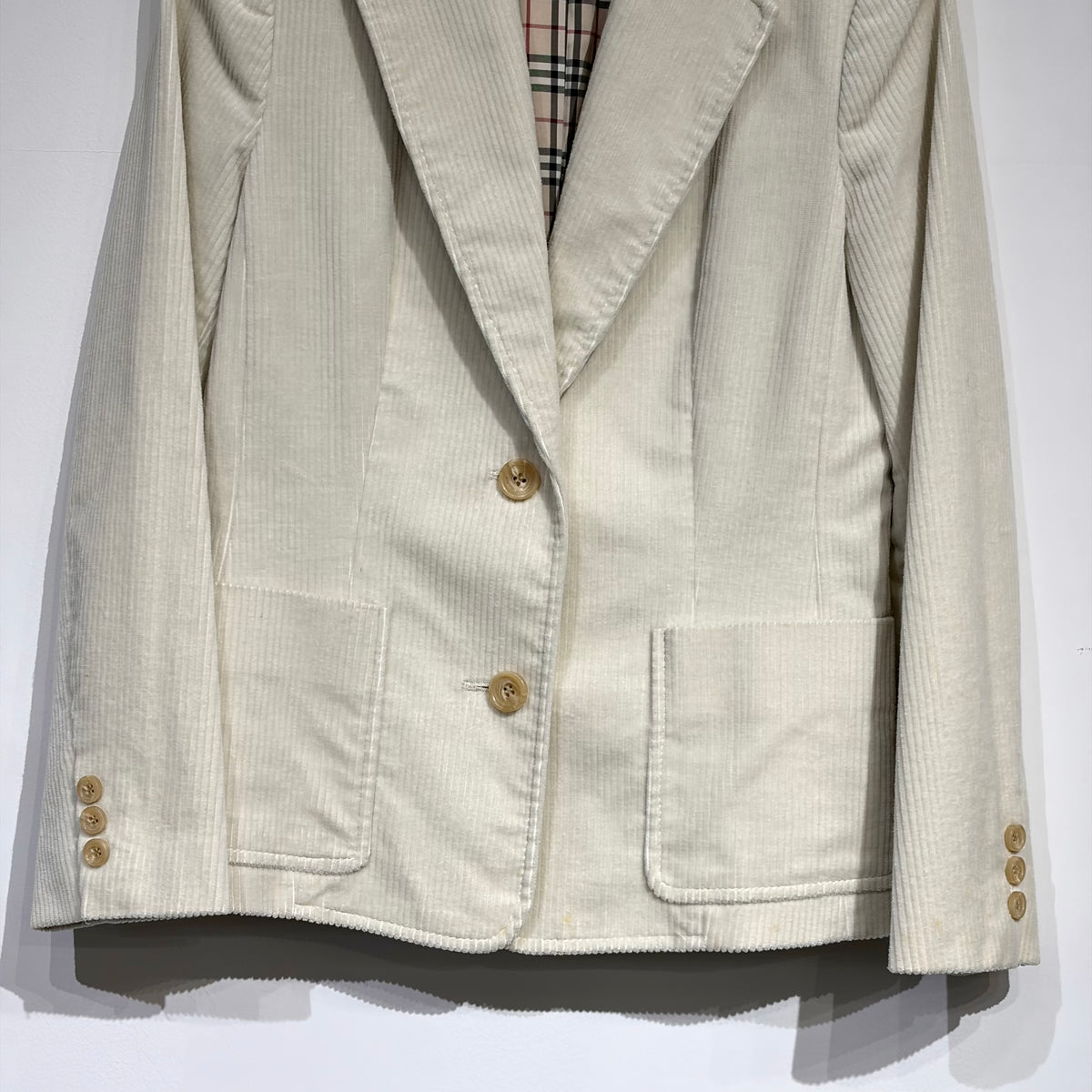 BURBERRY LONDON コーデュロイ テーラードジャケット アイボリー サイズ40 レディース TT105