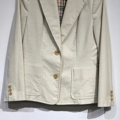 BURBERRY LONDON コーデュロイ テーラードジャケット アイボリー サイズ40 レディース TT105