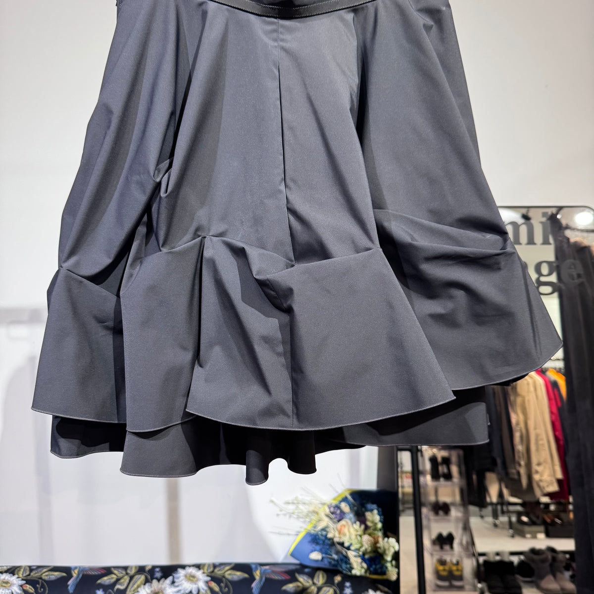 FOXEY NEW YORK フォクシー フレアスカート ティアード ブラック 40 TT064
