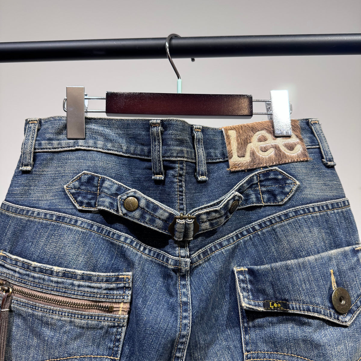 Lee リー デニムショーツ ハーフパンツ サイズ30 インディゴ ヴィンテージ加工 メンズ TT058