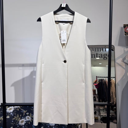 新品・タグ付き【定価31,900円】UNTITLED アンタイトル ロングジレ ベスト ノースリーブ ホワイト系 サイズ2 M 日本製 TT046