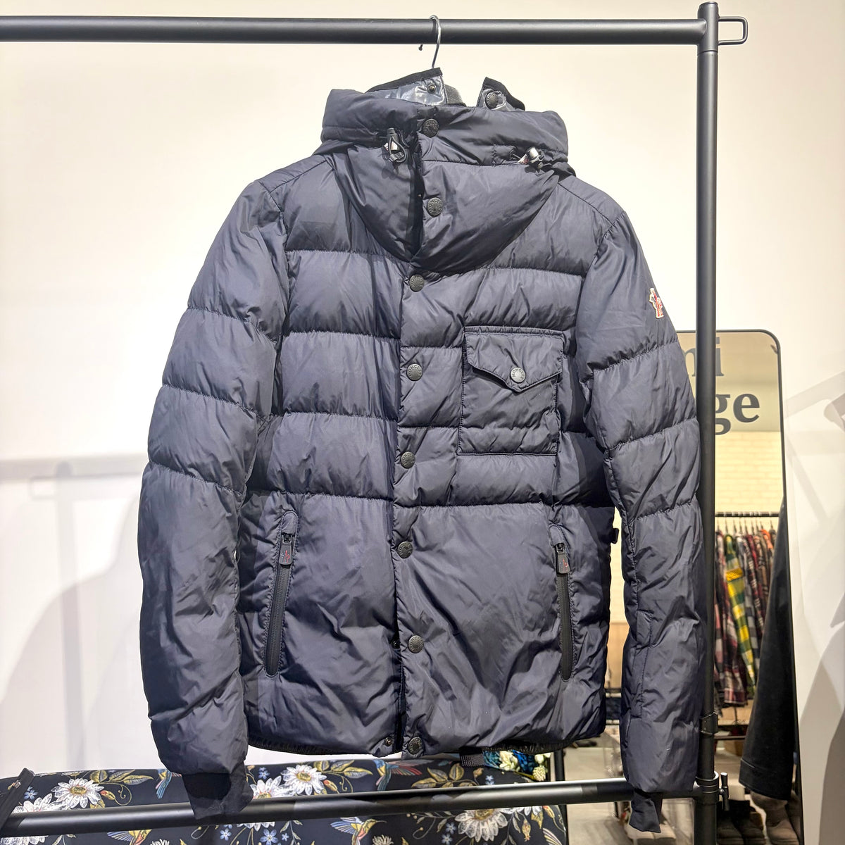MONCLER GRENOBLE ダウンジャケット フード付き ダークネイビー サイズ0 メンズ TT092