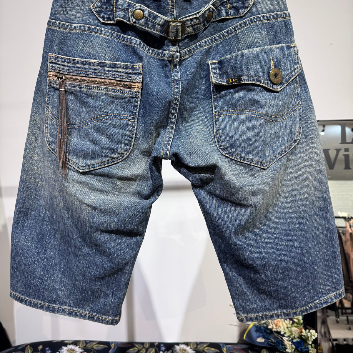 Lee リー デニムショーツ ハーフパンツ サイズ30 インディゴ ヴィンテージ加工 メンズ TT058