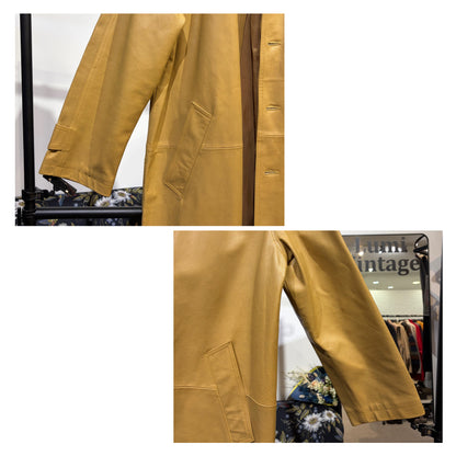HARLEY-DAVIDSON ハーレーダビッドソン 牛革 レザーロングコート キャメルブラウン サイズM メンズ TT069