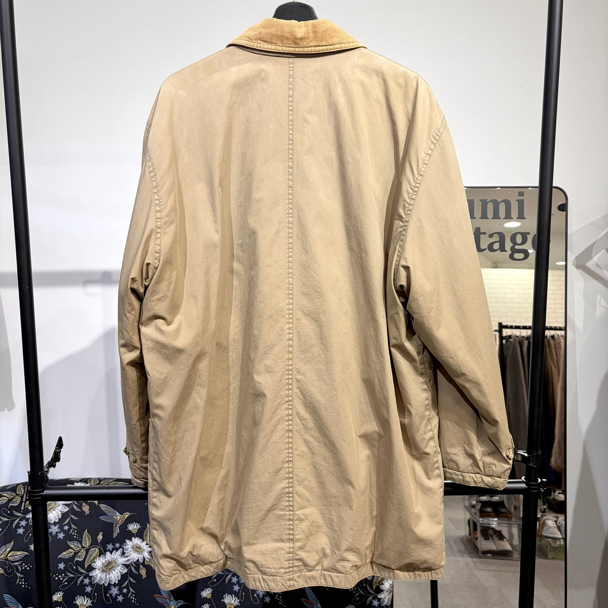 Aquascutum アクアスキュータム GORE-TEX ロングコート ベージュ コーデュロイ襟 サイズL メンズ TT101