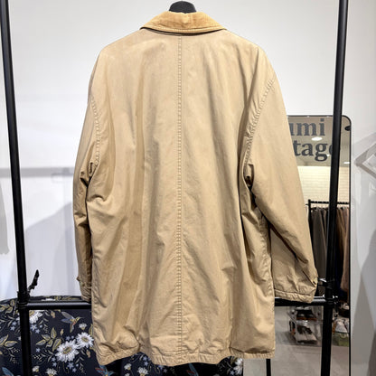 Aquascutum アクアスキュータム GORE-TEX ロングコート ベージュ コーデュロイ襟 サイズL メンズ TT101