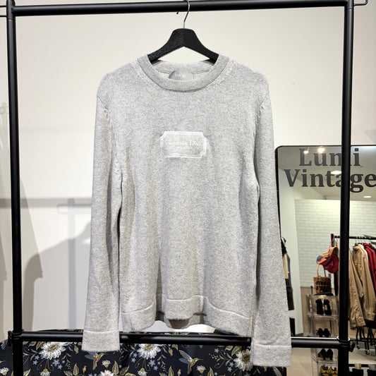 Christian Dior クリスチャンディオール カシミヤ100％ ニット セーター グレー S イタリア製 レディース TT039