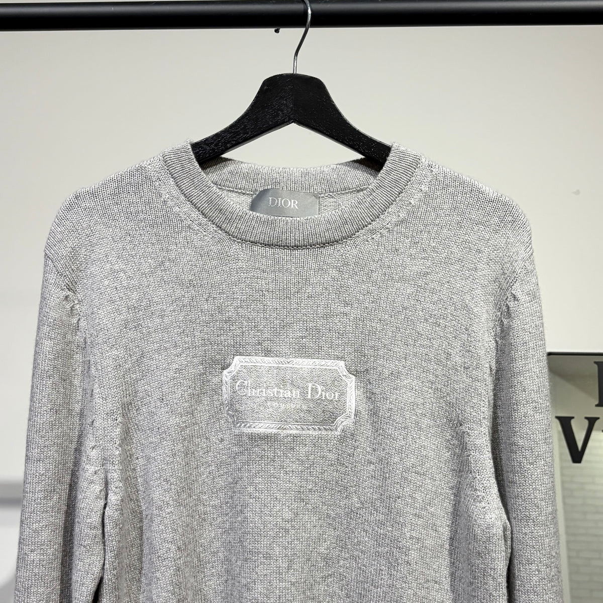 Christian Dior クリスチャンディオール カシミヤ100％ ニット セーター グレー S イタリア製 レディース TT039