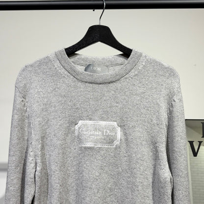 Christian Dior クリスチャンディオール カシミヤ100％ ニット セーター グレー S イタリア製 レディース TT039