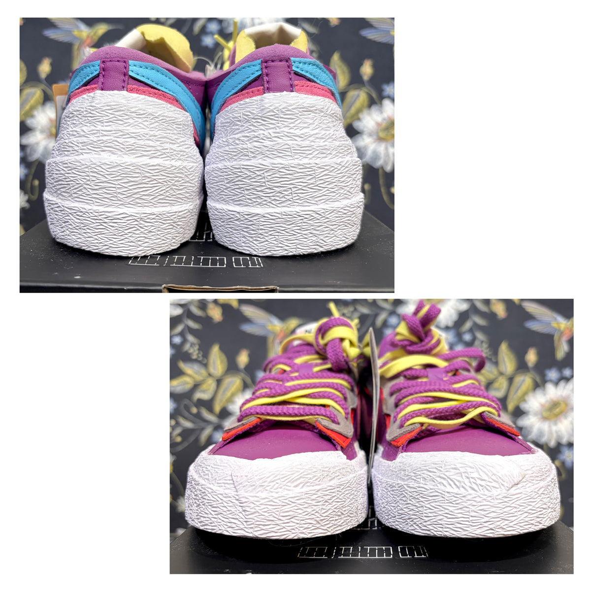 未使用 NIKE BLAZER LOW sacai KAWS スニーカー Purple Dusk 24.5cm DM7901-500  TT082