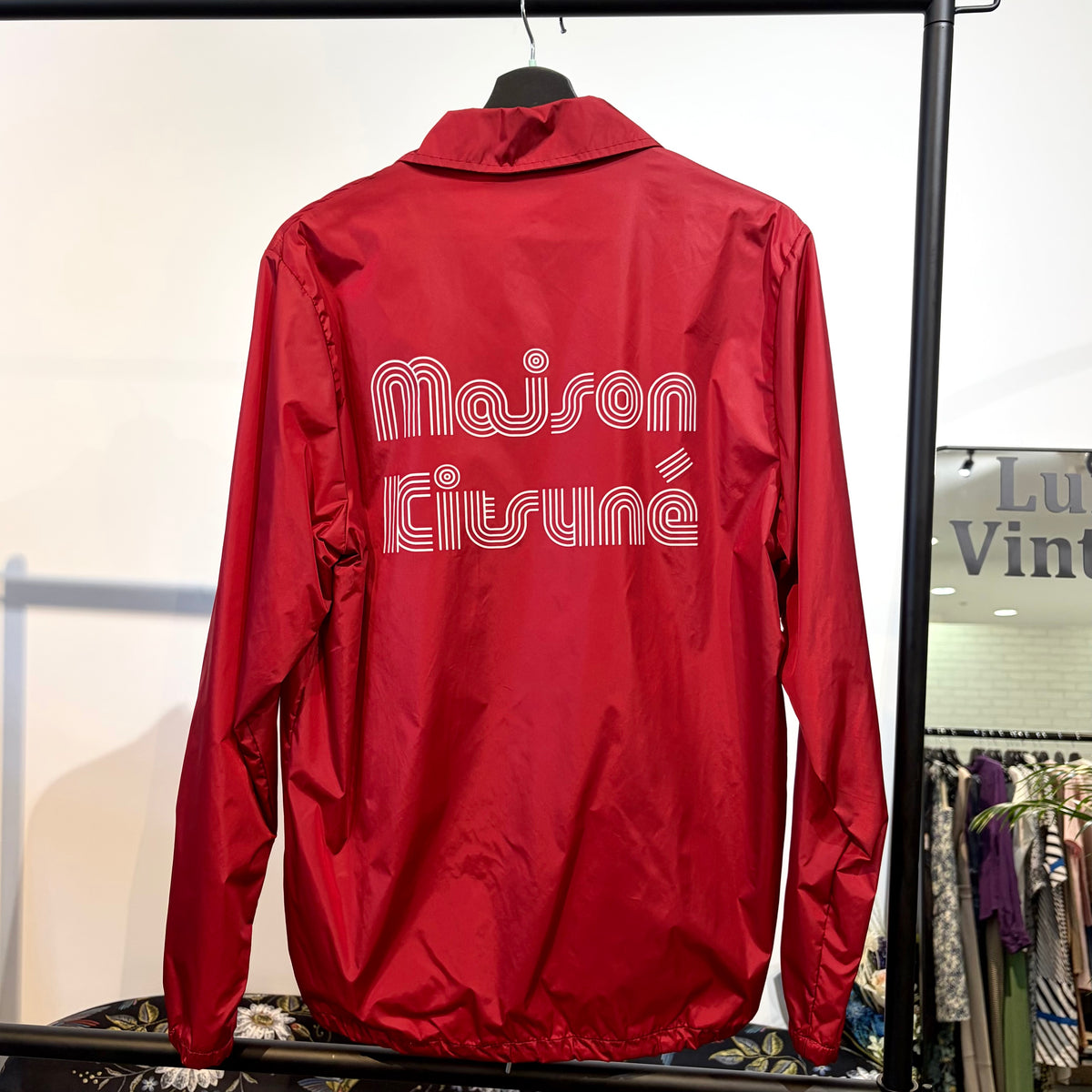 MAISON KITSUNÉ メゾンキツネ ナイロン コーチジャケット レッド XS メンズ TT030