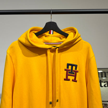 TOMMY HILFIGER ロゴワッペン プルオーバーパーカー イエロー XL TT087