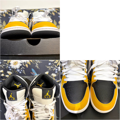 【未使用品 タグ付き】NIKE AIR JORDAN 1 MID ナイキ エアジョーダン1 ミッド イエローオーカー ブラック ホワイト 27cm TT045