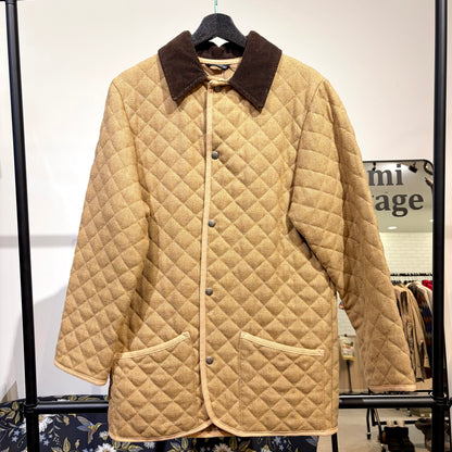 MACKINTOSH キルティングコート ウール ベージュ ブラウン襟 サイズ36 スコットランド製 メンズ TT073