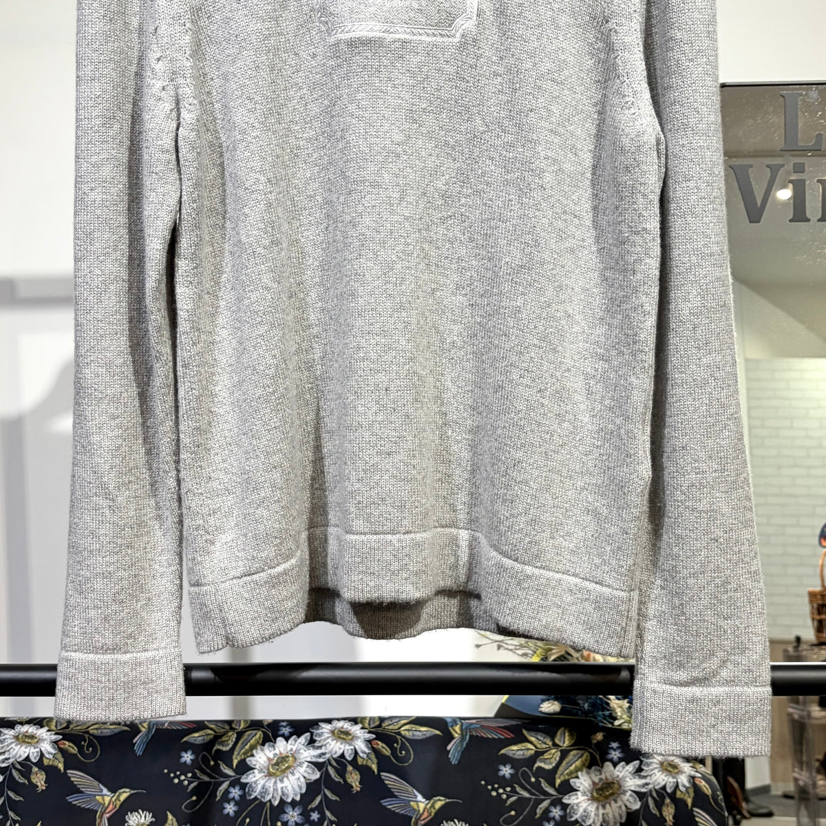 Christian Dior クリスチャンディオール カシミヤ100％ ニット セーター グレー S イタリア製 レディース TT039