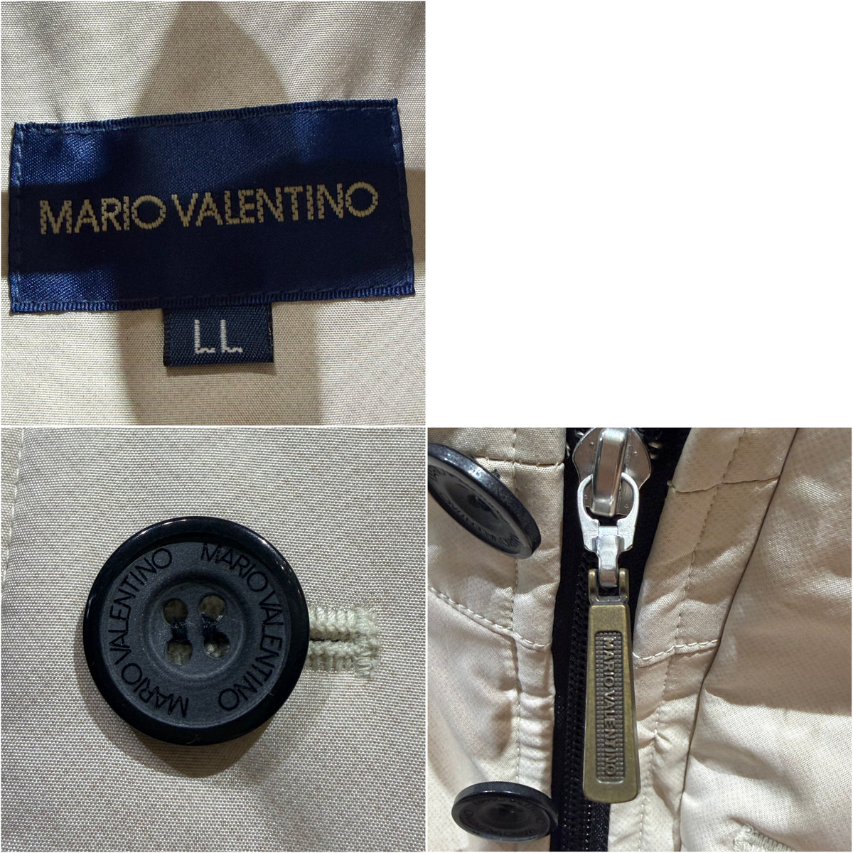 MARIO VALENTINO スタンドカラー コート アイボリー LL キルティングライナー メンズ TT075