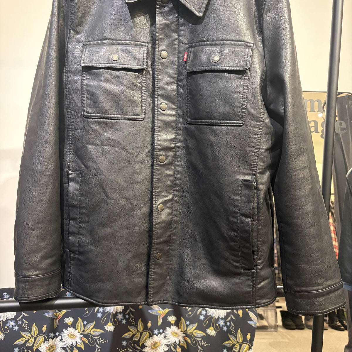 Levi’s フェイクレザー ジャケット ボア裏地 ブラック サイズM メンズ TT093