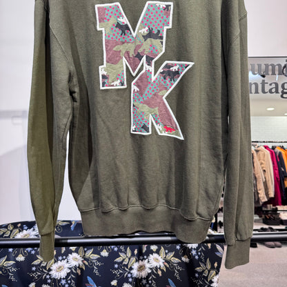 MAISON KITSUNÉ メゾンキツネ ロゴ MKワッペン カモフラ スウェット コットン100 オリーブ カーキー系 メンズ XS 秋冬 TT050