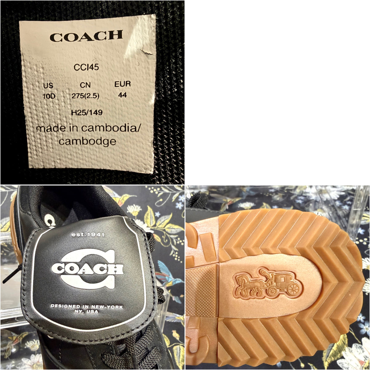 COACH コーチ ローカットスニーカー ブラック ガムソール 27.5cm CC145 メンズ TT094