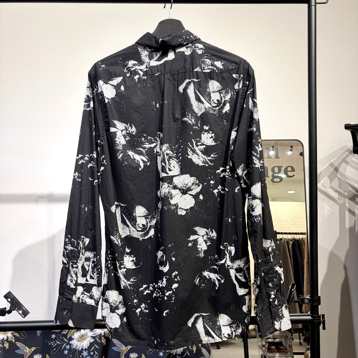 DIESEL ディーゼル フラワープリント 長袖シャツ ブラック メンズ コットン100% TT104