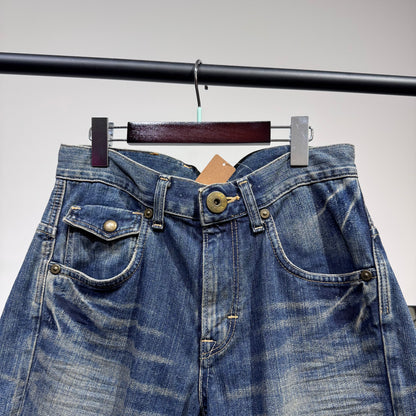 Lee リー デニムショーツ ハーフパンツ サイズ30 インディゴ ヴィンテージ加工 メンズ TT058