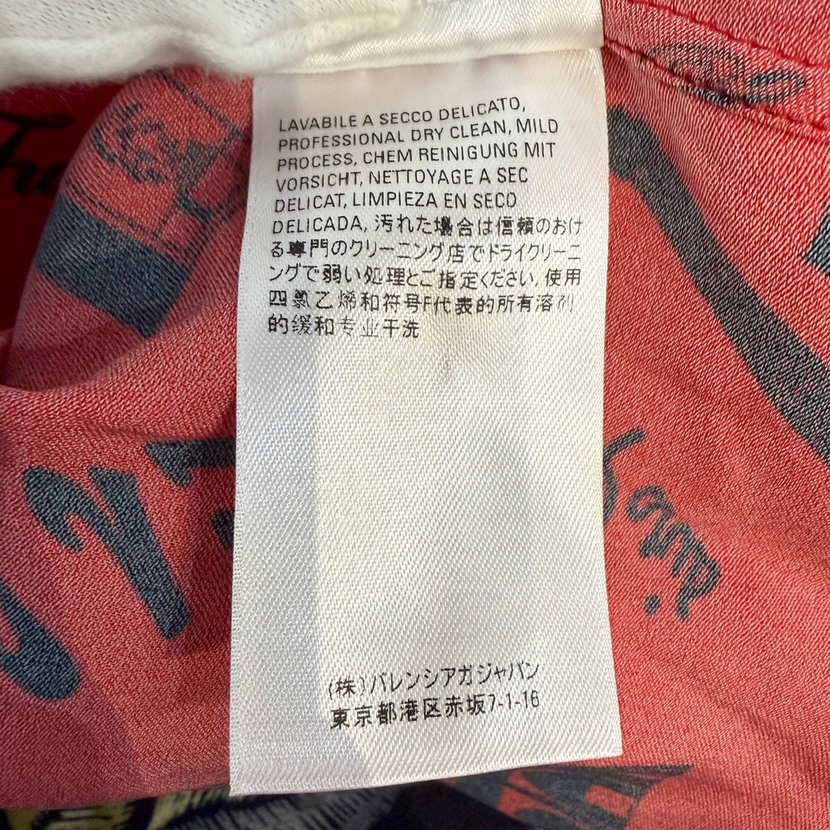 BALENCIAGA バレンシアガ 総柄 半袖シャツ レッド 37 オーバーサイズ メンズ TT041