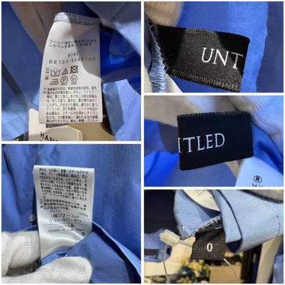 新品 タグ付き【定価24,200円】UNTITLED アンタイトル ボリュームスリーブ ブラウス 長袖 ショート丈 ライトブルー レディース XS TT018