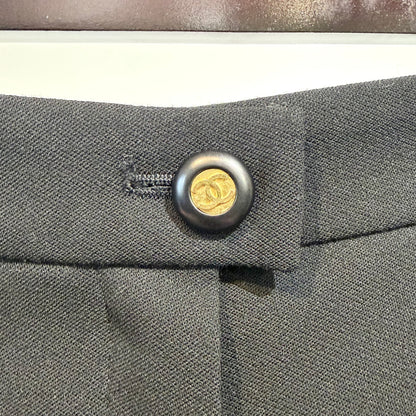 CHANEL BOUTIQUE シャネル ブティック ウール ショートパンツ ブラック 42 フランス製 TT024