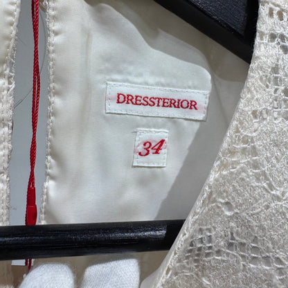 新品 タグ付き【定価23,100円】DRESSTERIOR ドレステリア レースブラウス 長袖 ホワイト 34 日本製 TT017
