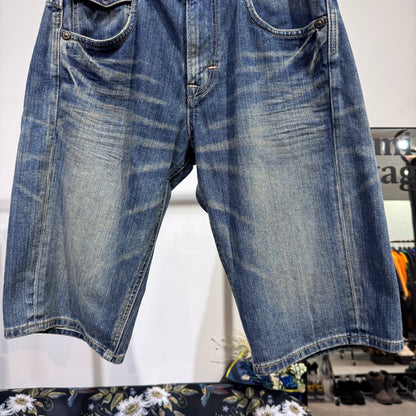 Lee リー デニムショーツ ハーフパンツ サイズ30 インディゴ ヴィンテージ加工 メンズ TT058