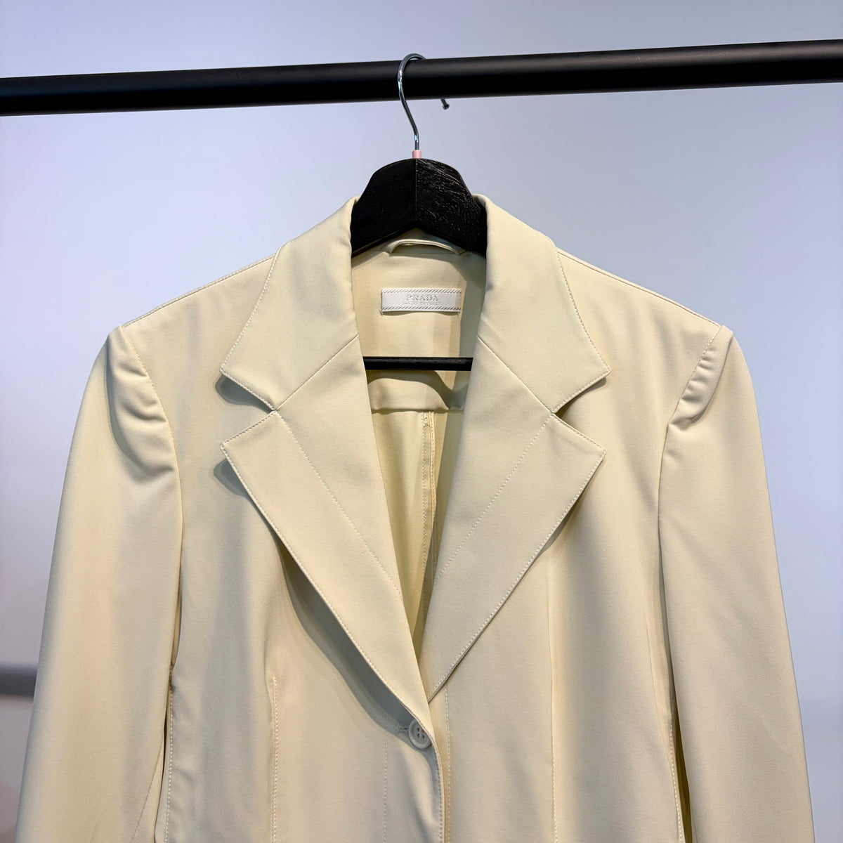 PRADA プラダ テーラードジャケット ライトイエロー レディース 40 イタリア製 レディース TT026